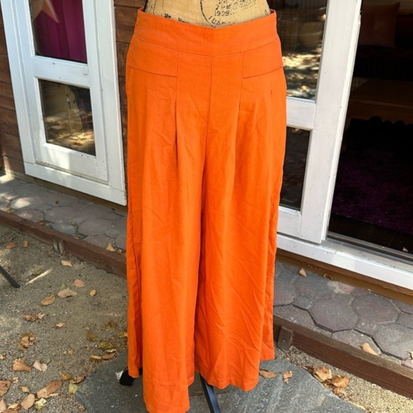 mianxiu Pants - 🧡🧡🧡Mumuanxiu orange cotton palazzo pants NWOT
